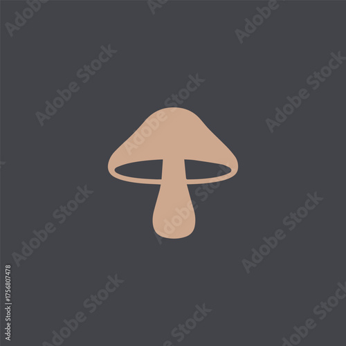 Minimal Vector Mushroom Logo Design – Modern Organic Food Symbol, Simple Forest Fungi Icon, Elegant Nature Illustration for Branding, Vegan Restaurant Identity