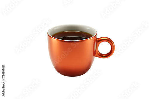 Wallpaper Mural A glossy orange ceramic mug filled with dark coffee isolated on transparent background Torontodigital.ca