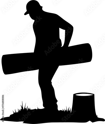 Lumberjack Silhouette Vector – Woodcutter, Axe, Forest Worker, Logging Design