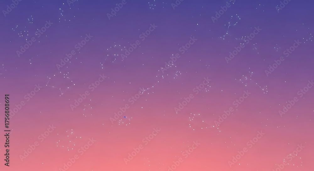 Obraz premium Minimalist Violet to Rose Constellation Gradient Background