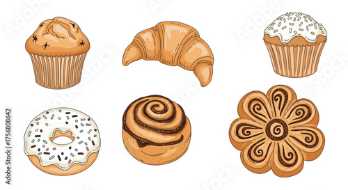 A delicious assortment of freshly baked pastries and muffins perfect for any occasion.