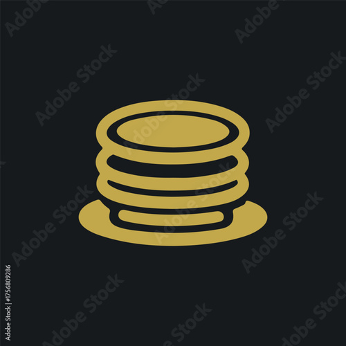 Minimal Vector Pancake Logo Design – Modern Breakfast Food Icon, Simple Sweet Dessert Symbol, Elegant Stack of Pancakes Illustration for Café Branding