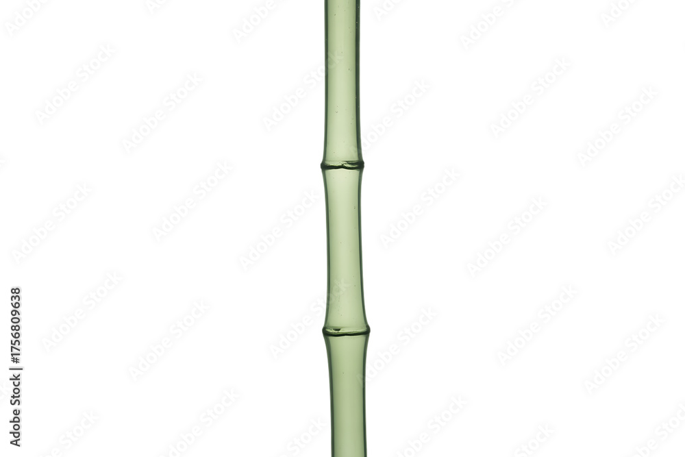 Naklejka premium A single green bamboo stalk with distinct nodes isolated on transparent background