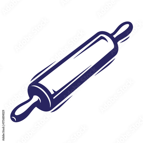 Vector illustration of a blue rolling pin for kitchen and baking activities