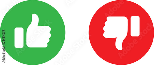 Like and dislike Icon set flat line social media notification vector Illustration.