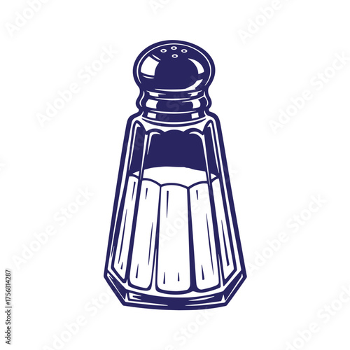 Vector illustration of a detailed and stylish salt shaker on a white background