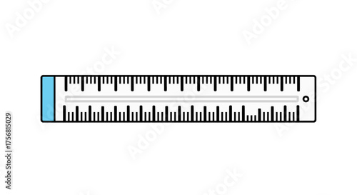 Stylized temperature measurement tool illustration with clear markings and divisions design