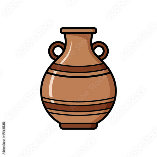 Stylized ceramic vase illustration showcasing minimalist design with earth tone color palette