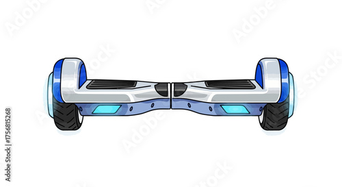 Modern self-balancing scooter vector illustration with a sleek design concept, perfect for