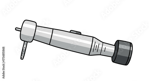 Illustration showcasing dental handpiece drill used in restorative dentistry for teeth cleaning