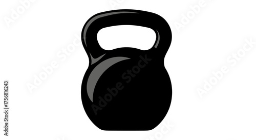 Isolated kettlebell illustration for fitness training representation and strength exercises