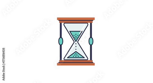 Stylized Hourglass Illustration on a White Background Depicting the Passage of Time