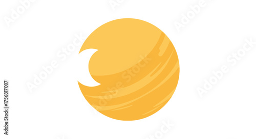 Minimalist celestial graphic with crescent moon detail and gentle lines on an amber orb