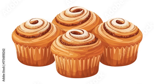 Delicious cinnamon swirl pastries, freshly baked and ready to be enjoyed as a sweet treat