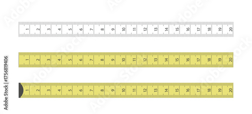 tailor measuring flexible tape set on white