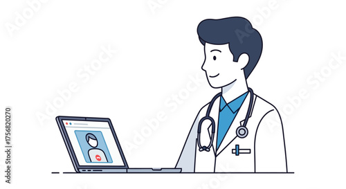 Online healthcare consultant providing telehealth services through digital platforms appointment