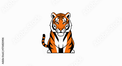 Stylized tiger graphic with bold lines and striking orange tones for modern designs