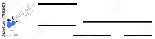 Individual protecting himself with a shield against incoming arrows, symbolizing defense, resilience, determination, focus, perseverance, adversity handling, and robust problem-solving. A simple flat