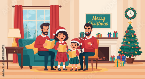 Family Christmas Caroling Celebration: A Cozy Holiday Gathering with Love and Joy