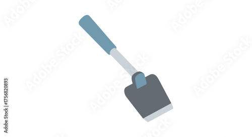 Stylized trowel illustration on plain backdrop, gardening tool vector art for landscaping projects