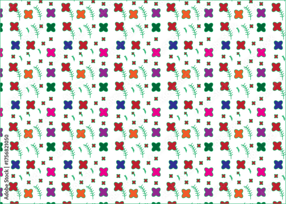 Fototapeta premium Stylish, colourful, modern seamless pattern design.