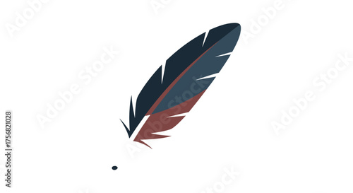 Elegant feather illustration with a sophisticated color palette on white backdrop