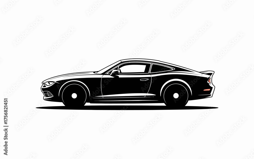 Naklejka premium black car isolated on white