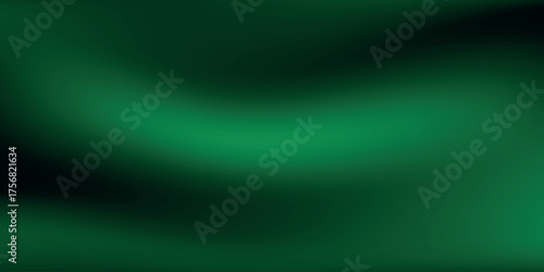 Silk green background. Abstract vector pattern with copy space. Liquid wave texture, smooth drapery wallpaper. Wedding fabric, satin. Wavy design for banner, card, postcard, backdrop.