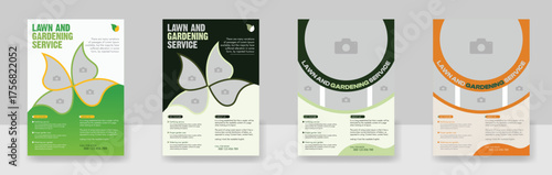 lawn and garden flyer design template landscaping services Tree and gardening service poster leaflet design. Lawn Care and Gardening Services Flyer Design, Landscaping leaflet design set