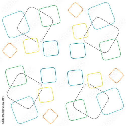 seamless multicolor square pattern abstract background, retro style, for fabric, cards, posters, covers, banners, or branding. Vector illustration