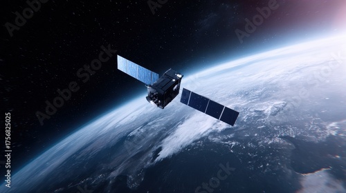 Satellite in orbit around earth