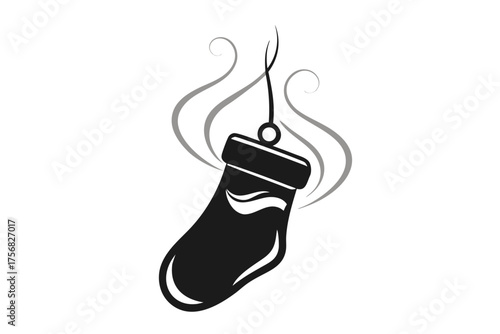 Christmas ornament stocking icon hanging holiday festive decoration  