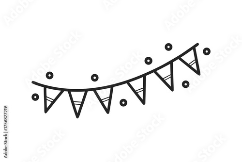 Zigzag mini garland icon short decorative festive string light design