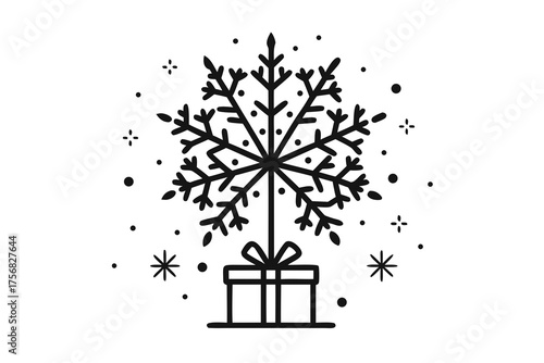 printed shopping bag icon small shop retail festive gift design