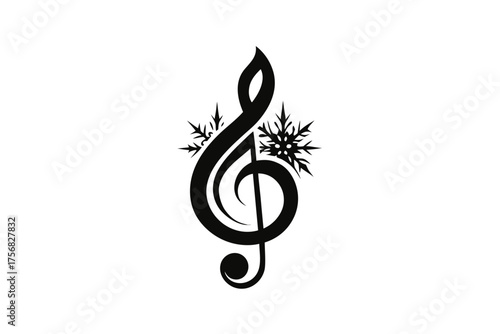 Treble clef frost detail musical note decoration winter festive celebration