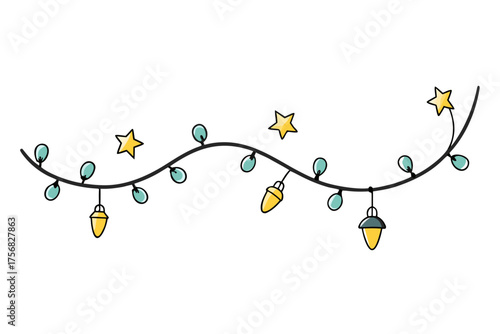 Twisted string lights garland decoration festive holiday party night decoration