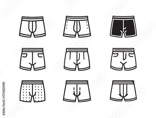 Boxer Shorts Line Art Modern Minimalist Fashion