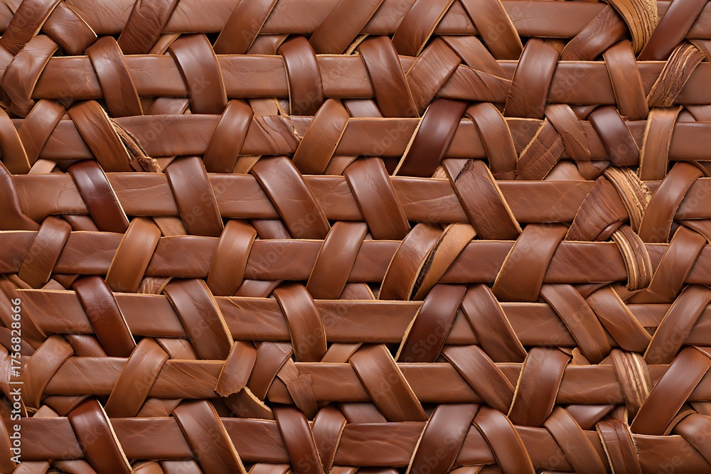 Fototapeta premium Close up of woven natural brown rattan or wicker texture background