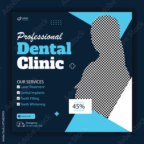 medical healthcare social media post design for hospital clinic and doctor banner template