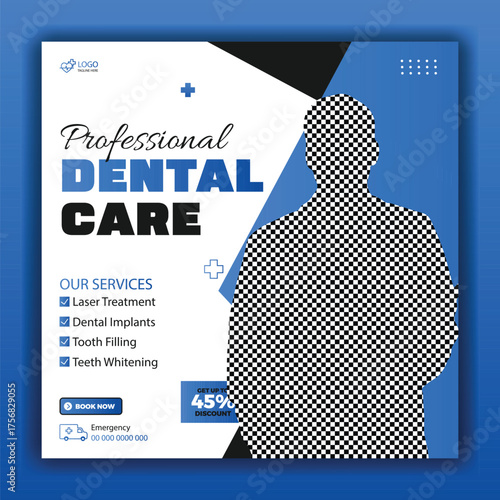 medical healthcare social media post design for hospital clinic and doctor banner template