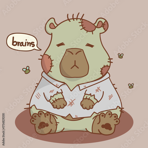 Capybara Zombie EPS file