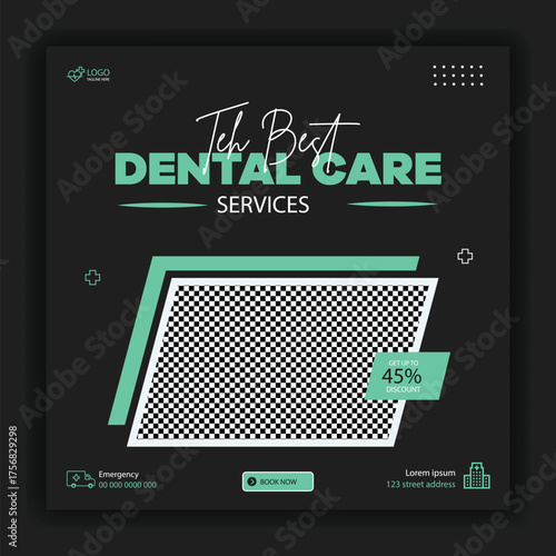 medical healthcare social media post design for hospital clinic and doctor banner template