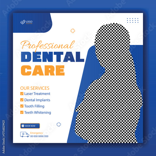 medical healthcare social media post design for hospital clinic and doctor banner template