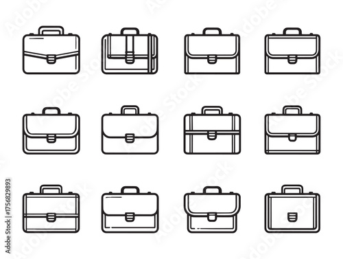 Briefcase line art minimalist modern business design