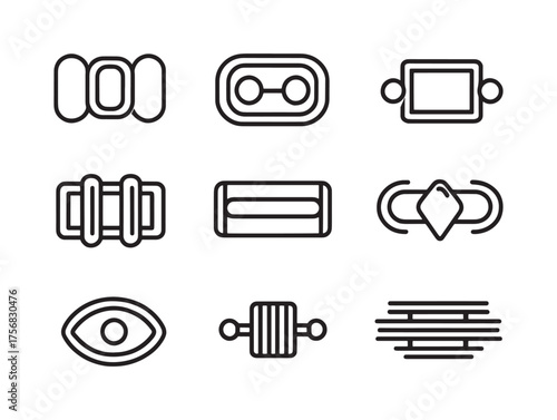 Brooch Line Art Elegant Vintage Jewelry Design