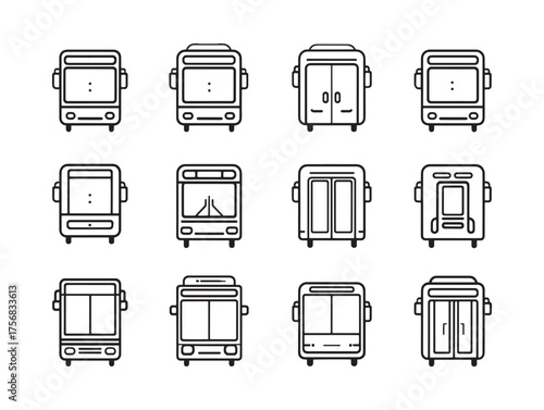 Bus Doors Open Line Art Silent Passengers