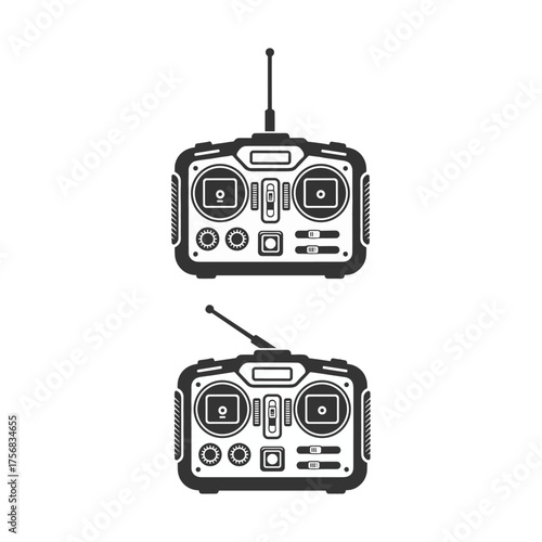 Controller, Drone controller, Controller Transmitter icon logo flat vector design