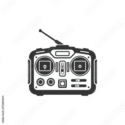 Controller, Drone controller, Controller Transmitter icon logo flat vector design