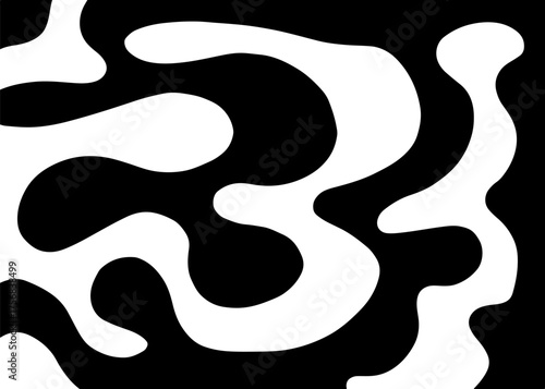 Abstract black and white background with flowing, organic shapes and contrasting areas.