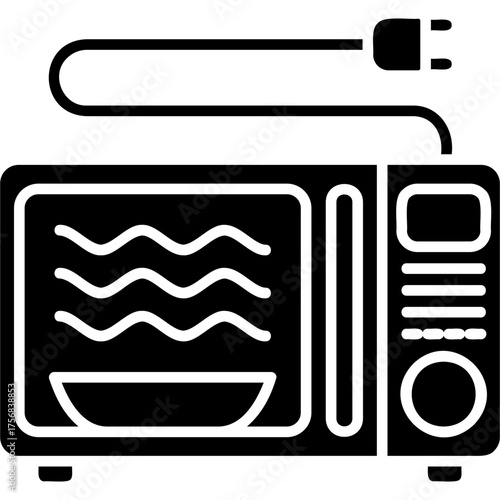 Solid Glyph Microwaves Icon